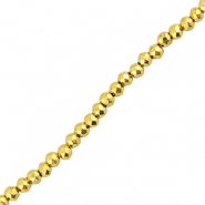 Facetten Top Glas Perlen 2mm Rund Metallic gold