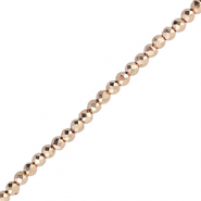 Facetten Top Glas Perlen 2mm Rund Metallic rose gold