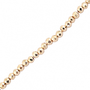 Facetten Top Glas Perlen 2mm Rund Metallic champagne