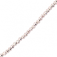 Facetten Top Glas Perlen 2mm Rund Metallic light pink