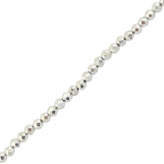 Facetten Top Glas Perlen 2mm Rund Metallic silver