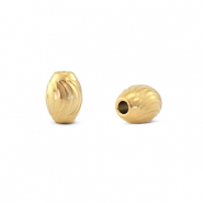 Perlen aus Stainless Steel - Rostfreiem Stahl oval Gold