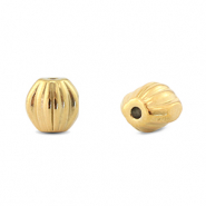 Perlen aus Stainless Steel - Rostfreiem Stahl Oval Gold