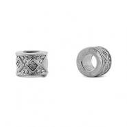 Perlen aus Stainless Steel - Rostfreiem Stahl Rondell Rhombus Silver