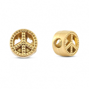 Perlen aus Stainless Steel - Rostfreiem Stahl Peace Gold