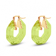 Musthave Resin Ohrringe Hexagon Gold-transparent green