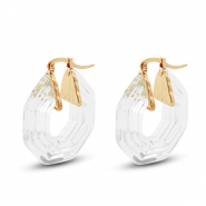 Musthave Resin Ohrringe Hexagon Gold-transparent