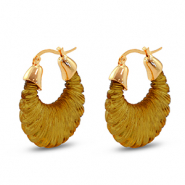 Musthave Resin Ohrringe Oval Gold-transparent golden brown
