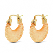 Musthave Resin Ohrringe Oval Gold-transparent orange