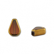Glas Perlen Drop Yellow transparent-gold