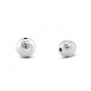 Perlen aus Stainless Steel - Rostfreiem Stahl Flower Silver