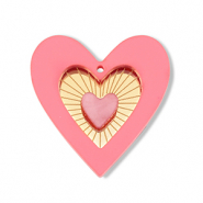 Statement-Anhänger Heart Pink-gold