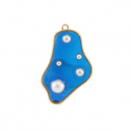 Anh&auml;nger aus Resin Irregular with Pearls Gold-blue-white