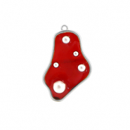 Anh&auml;nger aus Resin Irregular with Pearls Silver-red-white