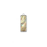 Anh&auml;nger aus Resin with Imitation Shell Rectangle Silver-taupe