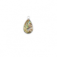 Anh&auml;nger aus Resin with Imitation Shell Oval Silver-taupe