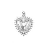 TQ Metall Brass Anh&auml;nger Heart Silver