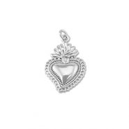 TQ Metall Brass Anh&auml;nger Heart Silver