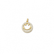 TQ Metall Brass Anh&auml;nger Smiley Gold