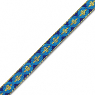 Schmucktextband Round with Cross Blue-gold