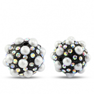 Perlen Bohemian Round Black-white