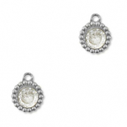 Anh&auml;nger aus Stainless Steel - Rostfreiem Stahl Zirkonia Round Silver-transparent