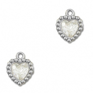 Anh&auml;nger aus Stainless Steel - Rostfreiem Stahl Zirkonia Heart Silver-transparent