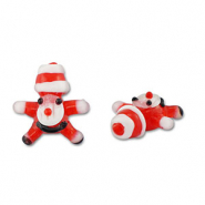 Handbemalt Glasperlen Santa claus Red-white-black