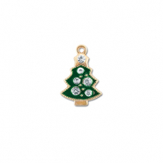 Anh&auml;nger Metall Zirkonia Christmas Tree Gold-gr&uuml;n