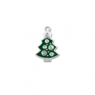 Anh&auml;nger Metall Zirkonia Christmas Tree Silber-gr&uuml;n