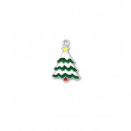Anh&auml;nger Metall Christmas Tree Silber-wei&szlig;-gr&uuml;n-gelb