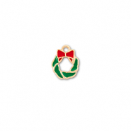Anh&auml;nger Metall Christmas Wreath Gold-gr&uuml;n-rot
