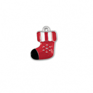 Anh&auml;nger Metall Christmas Stocking Silber-rot-wei&szlig;-schwarz