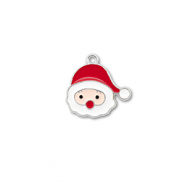 Anh&auml;nger Metall Santa Silber-rot-wei&szlig;