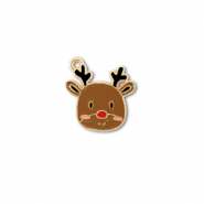 Anh&auml;nger Metall Reindeer Gold-braun-rot-schwarz