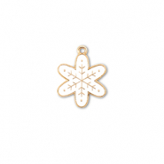 Anh&auml;nger Metall Snowflake Gold-wei&szlig;