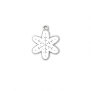 Anh&auml;nger Metall Snowflake Silber-wei&szlig;