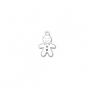 Anh&auml;nger Metall Zirkonia Gingerbread man Silber-wei&szlig;