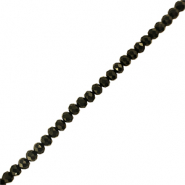 Facetten Top Glas Perlen 6x4mm Rondellen Black