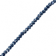 Facetten Top Glas Perlen 6x4mm Rondellen Dark blue