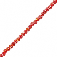 Facetten Top Glas Perlen 6x4mm Rondellen Red
