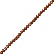 Facetten Top Glas Perlen 6x4mm Rondellen Dark red-brown
