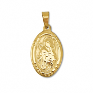 Anhänger aus Stainless Steel - Rostfreiem Stahl Oval "Saint Joseph" Gold