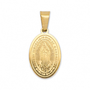 Anhänger aus Stainless Steel - Rostfreiem Stahl Oval Religious Gold