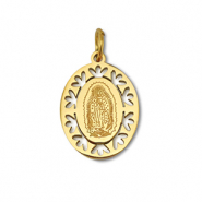 Anhänger aus Stainless Steel - Rostfreiem Stahl Oval Religious Gold