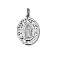 Anhänger aus Stainless Steel - Rostfreiem Stahl Oval Religious Silver