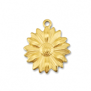 Anhänger aus Stainless Steel - Rostfreiem Stahl Flower Gold