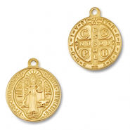 Anhänger aus Stainless Steel - Rostfreiem Stahl Round Religious Gold