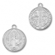 Anhänger aus Stainless Steel - Rostfreiem Stahl Round Religious Silver