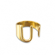 Stainless Steel - Rostfrei Stahl Ringe Letter U Gold